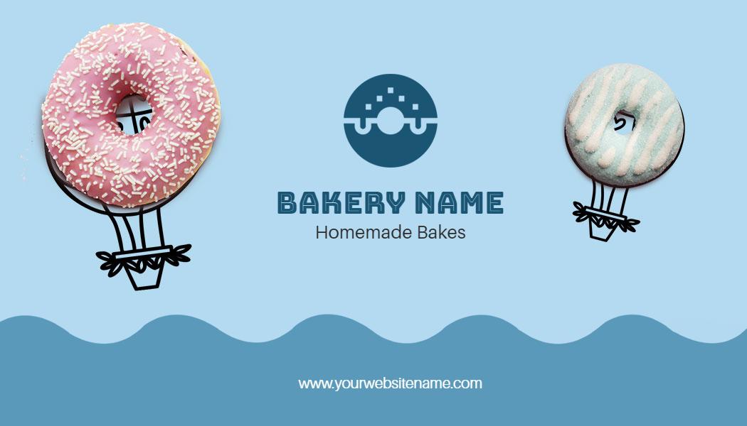 Playful Bakery Hot Air Balloon Donuts Business Card Template