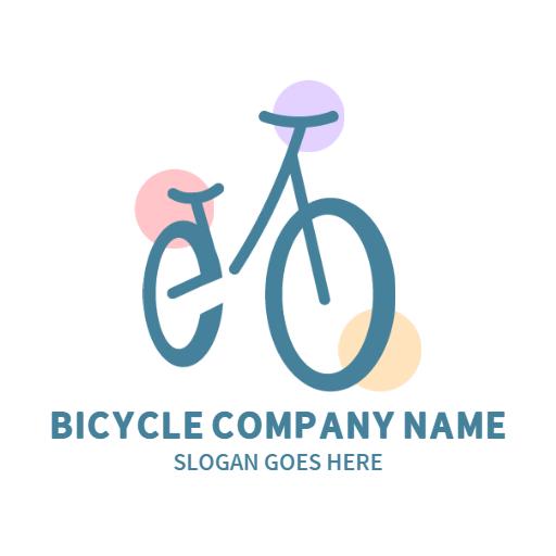 Playful Bicycle Design with Colorful Circles Logo Template