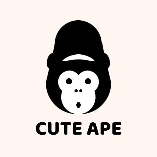 Playful Black and White Design of Cute Ape Logo Template