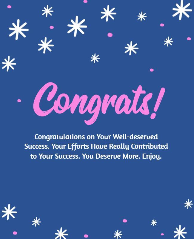 Playful Blue Celebration Congratulations Greeting Poster Template