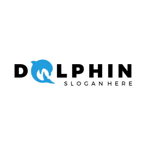 Playful Blue Dolphin Design for Aquatic Adventure Logo Template