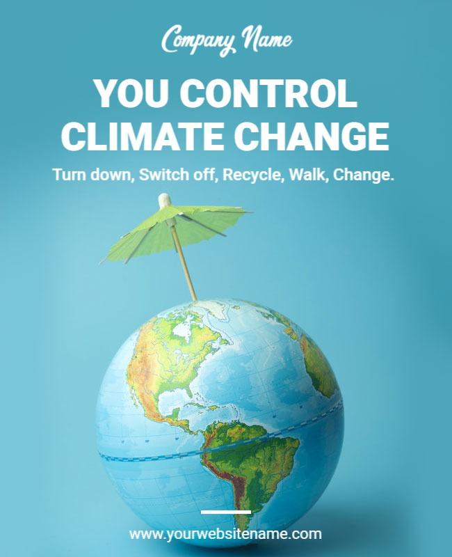 Playful Blue Earth Awareness Climate Change Poster Template