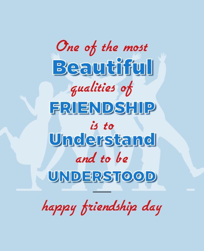 Playful Blue Friendship Day Celebration Poster Template