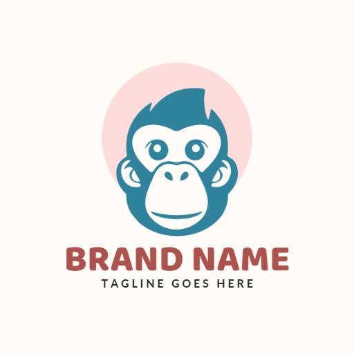 Playful Blue Monkey Design for Fun Brands Logo Template