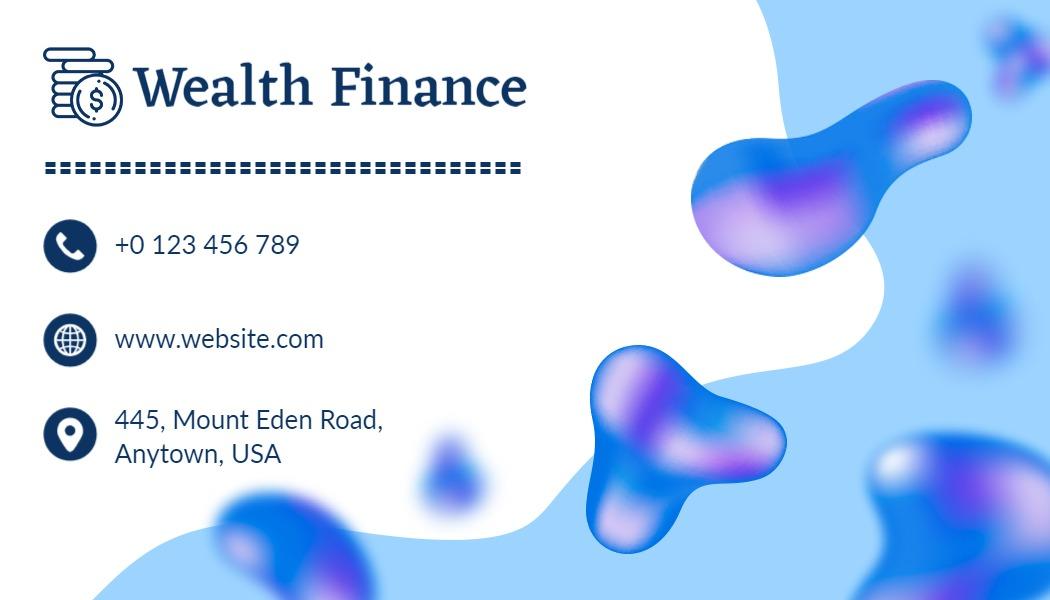Playful Blue Wealth Finance Business Card Template