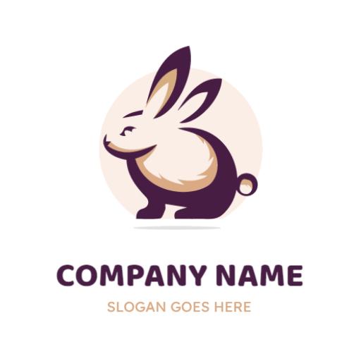 Playful Brown and Cream Rabbit Design for Branding Logo Template