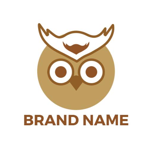 Playful Brown and Gold Owl Design for Your Brand Logo Template