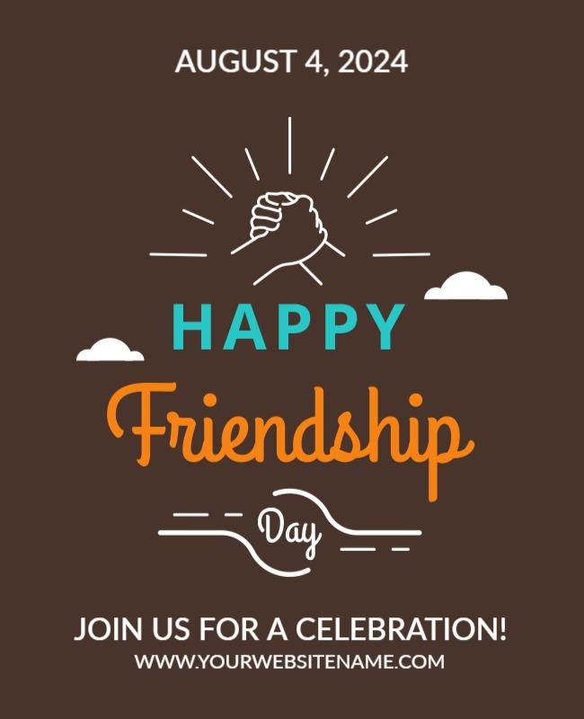 Playful Brown Celebration of Friendship Day Flyer Template