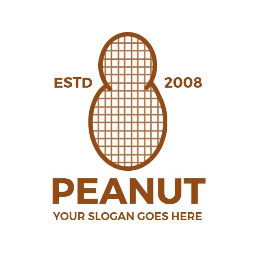 Playful Brown Peanut Design Celebrating Nutty Goodness Logo Template
