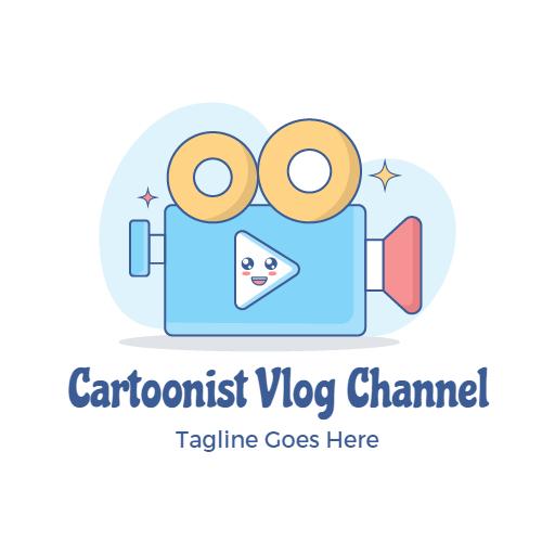 Playful Cartoon Camera Design for Creative Vlogger Logo Template