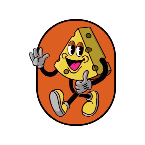 Playful Cartoon Cheese Character with Happy Expression Logo Template