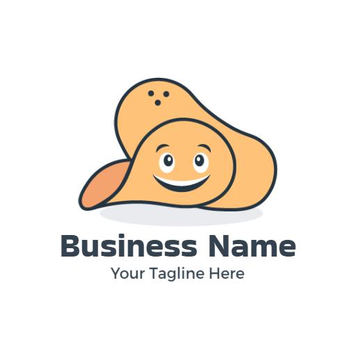Playful Cartoon Design Featuring Happy Potato Chips Logo Template