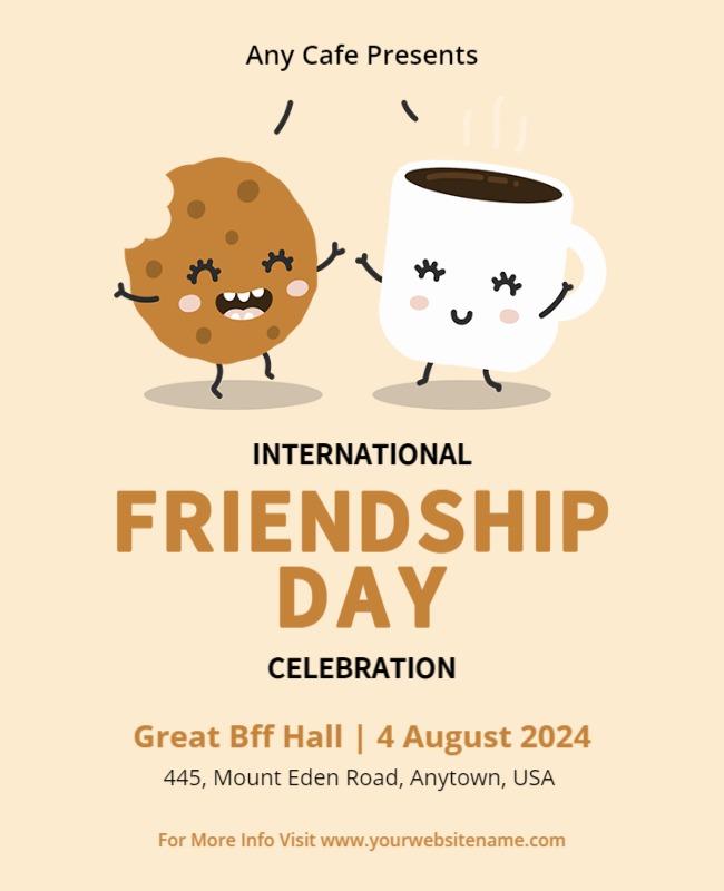 Playful Cartoon Friendship Day Celebration Flyer Template