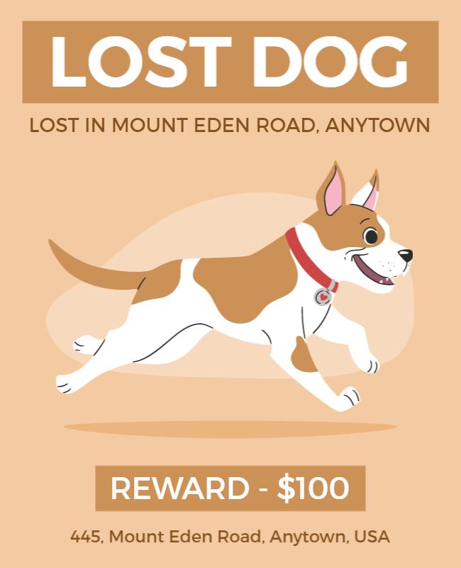 Playful Cartoon Lost Dog Alert Poster Template