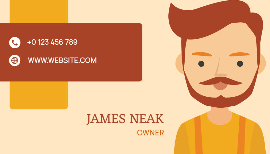 Playful Cartoon Style Personal Business Card Template