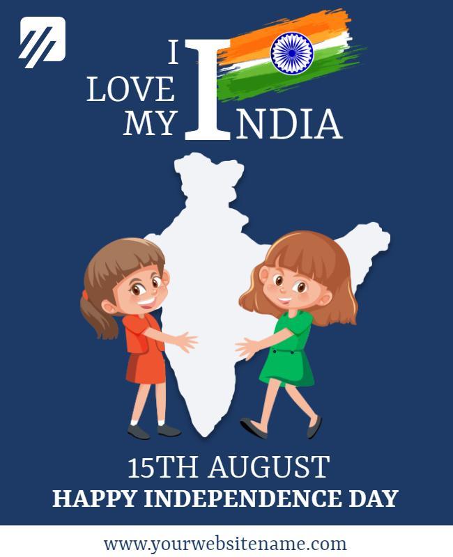 Playful Cartoon Theme for India Independence Day Flyer Template