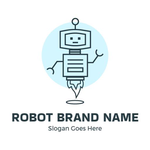 Playful Character Design Featuring a Friendly Robot Logo Template