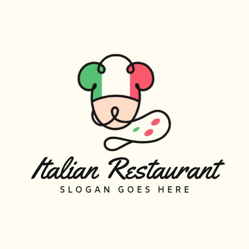 Playful Chef Character with Italian Flavors Logo Template