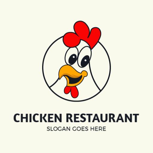Playful Chicken Character Illustrating a Fun Restaurant Logo Template