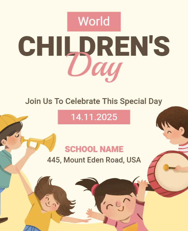 Playful Children's Day Celebration Event Poster Template