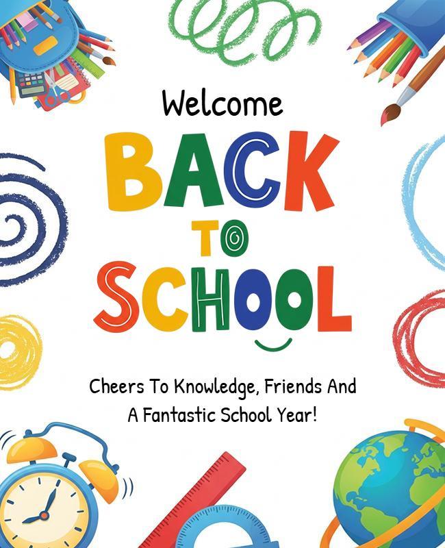 Playful Colorful Back to School Celebration Poster Template