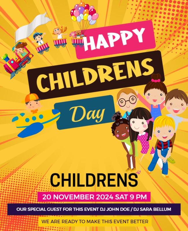 Playful Colorful Children's Day Celebration Event Poster Template