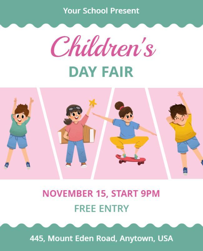 Playful Colorful Children's Day Fair Flyer Template