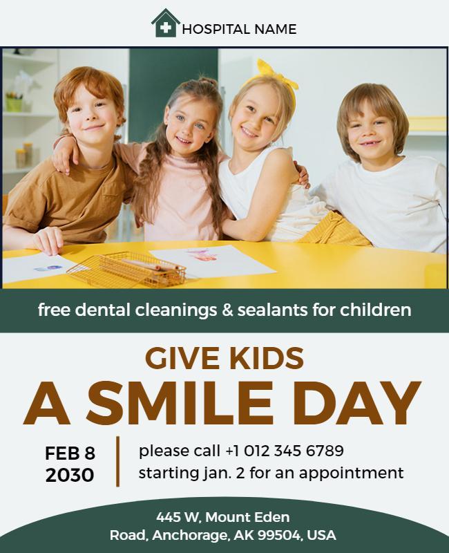 Playful Colorful Dental Health Awareness for Kids Poster Template