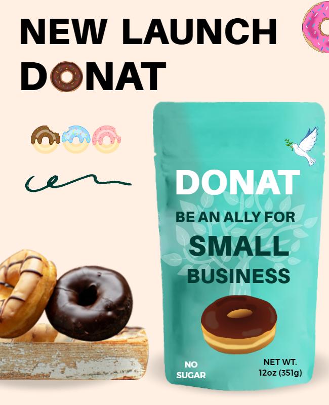 Playful Colorful Donut Launch Promotion Poster Template