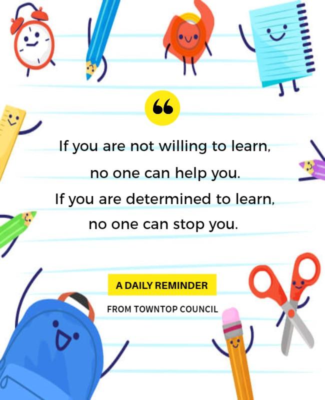 Playful Colorful Educational Reminder Poster Template