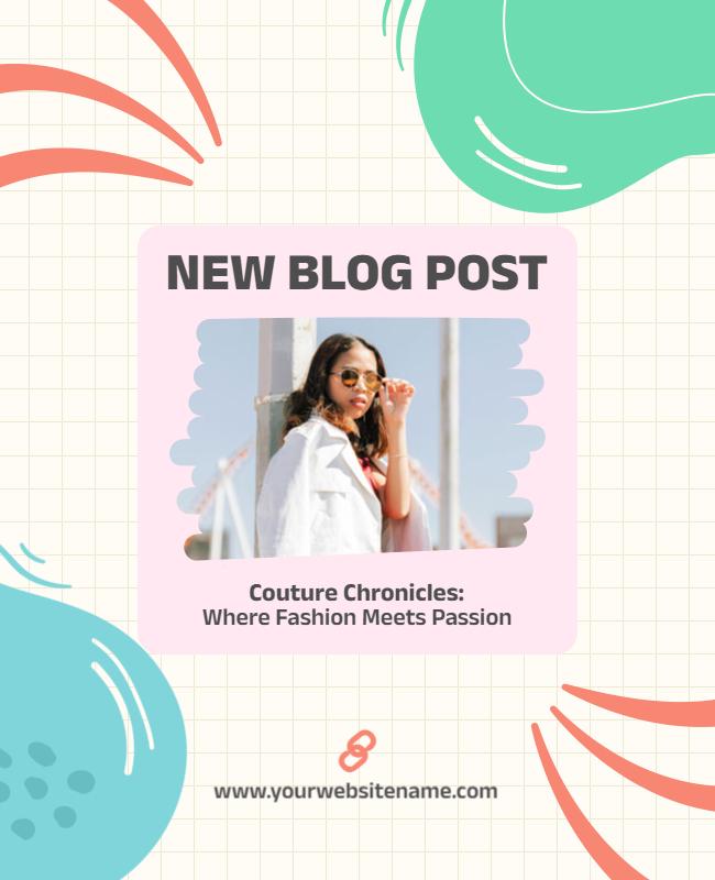 Playful Colorful Fashion Blog Post Design Poster Template