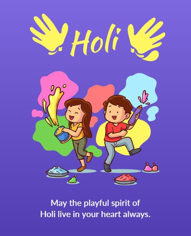Playful Colorful Holi Celebration Festival Poster Template