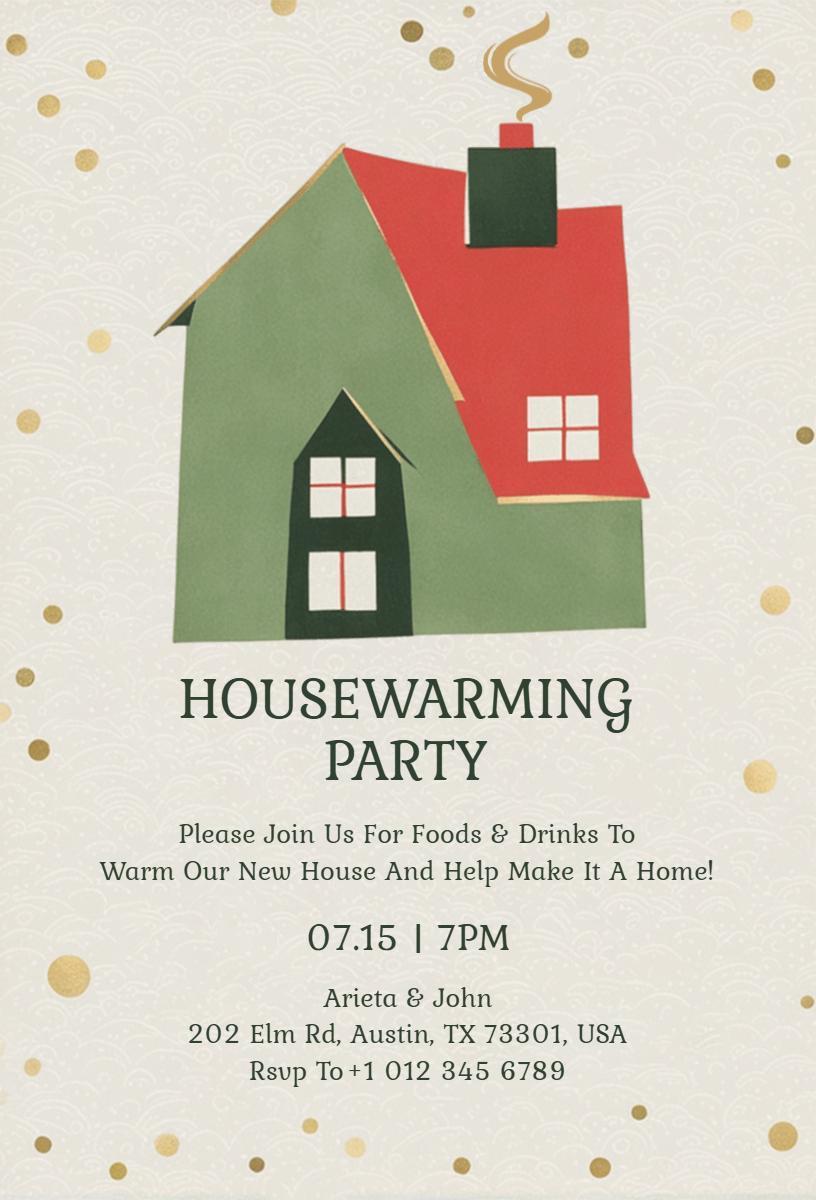 Playful Colorful Housewarming Celebration Invitation Template