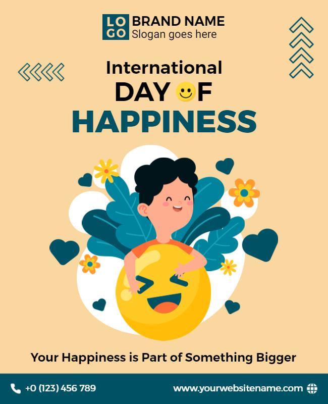 Playful Colorful International Day of Happiness Poster Template