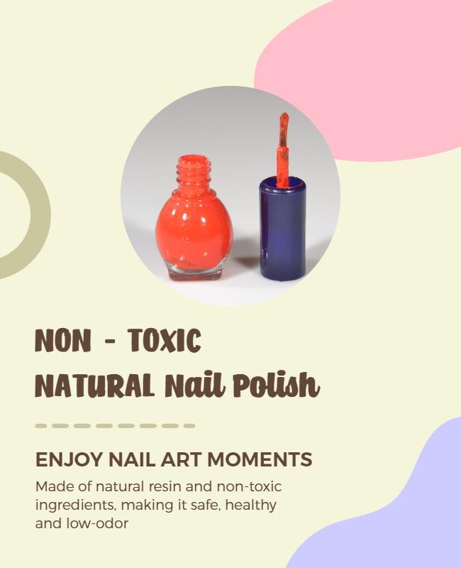 Playful Colorful Non-Toxic Natural Nail Polish Poster Template