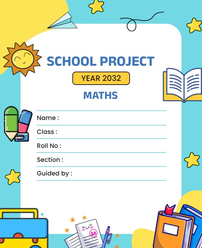 Playful Colorful School Project for Maths Poster Template