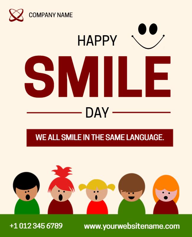Playful Colorful Smile Day Celebration Poster Template
