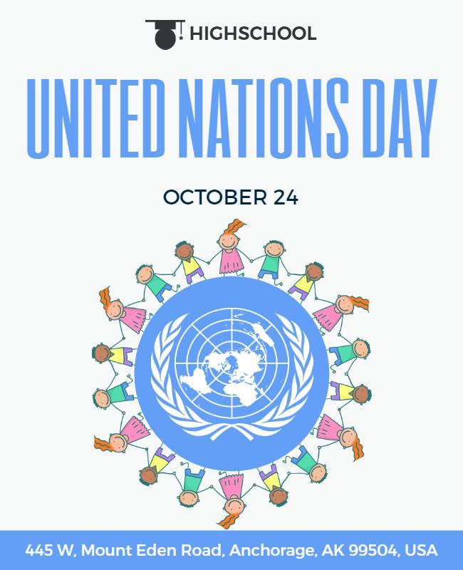 Playful Colorful United Nations Day Celebration Poster Template