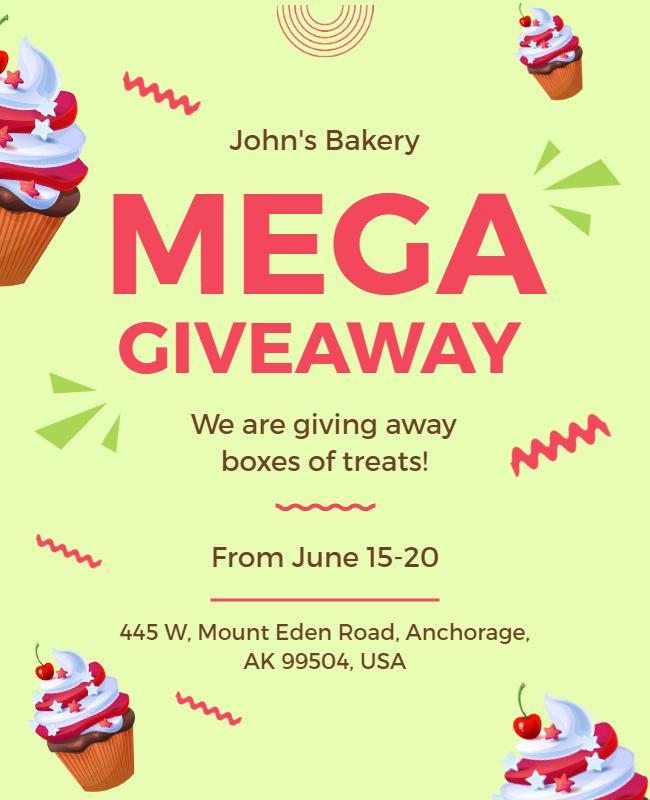 Playful Cupcake Giveaway Announcement Poster Template