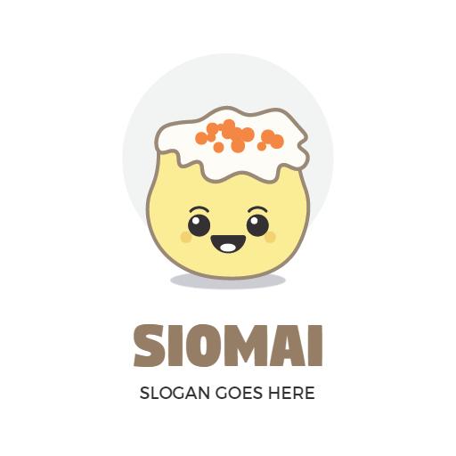 Playful Cute Siomai Character Logo Perfect for Food Lovers Logo Template