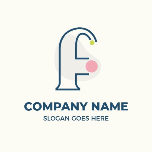 Playful Design Featuring F Letter in Modern Style Logo Template