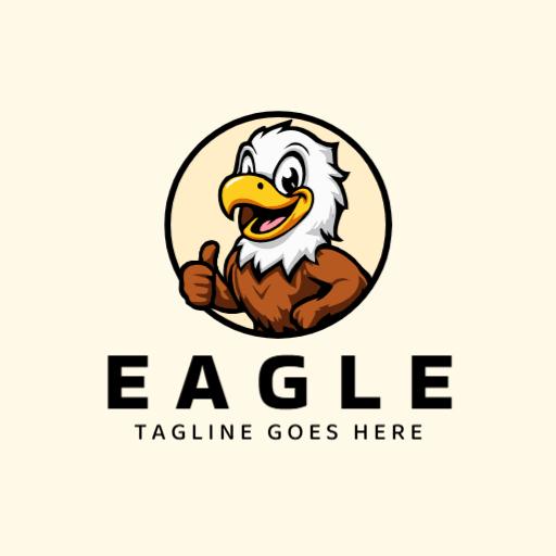 Playful Eagle Mascot Design Representing Team Spirit Logo Template