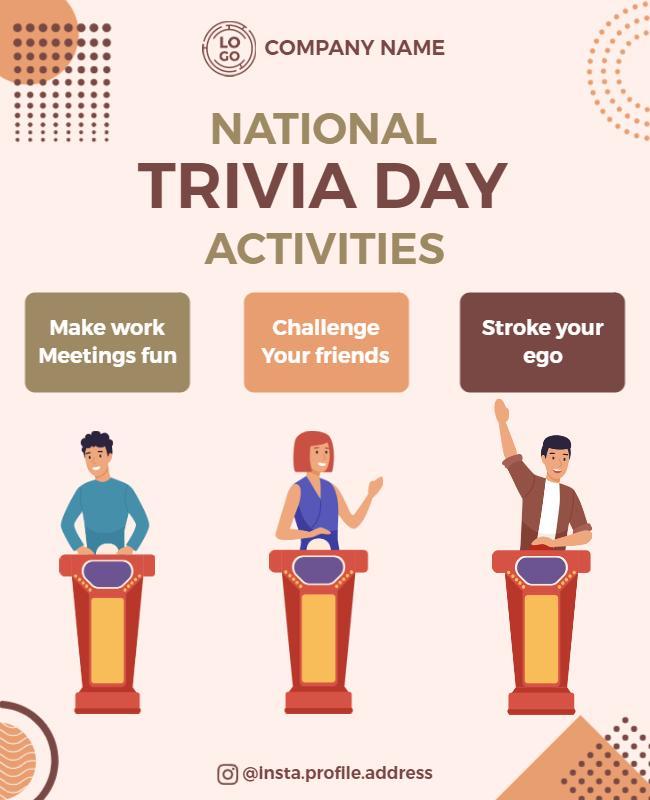 Playful Earthy Trivia Day Activities Event Poster Template