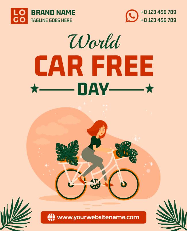 Playful Eco-Friendly World Car Free Day Poster Template