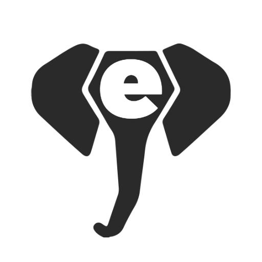 Playful Elephant Design Representing Alphabet Letter E Logo Template