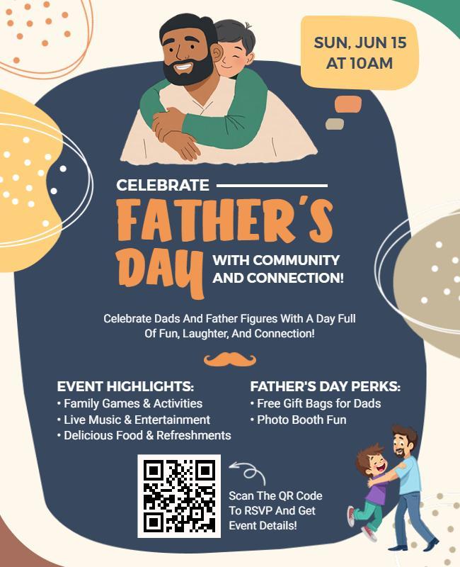 Playful Family-Focused Father's Day Celebration Poster Template