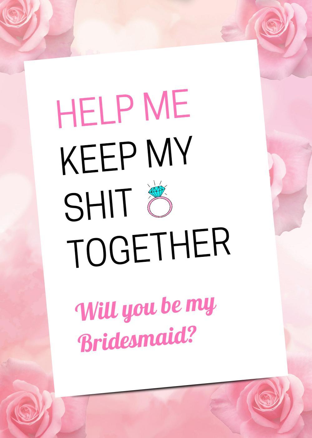 Playful Floral Bridesmaid Invitation for Wedding Support Template