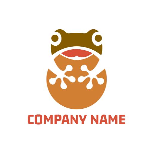 Playful Frog Design with Warm Earthy Tones Logo Template