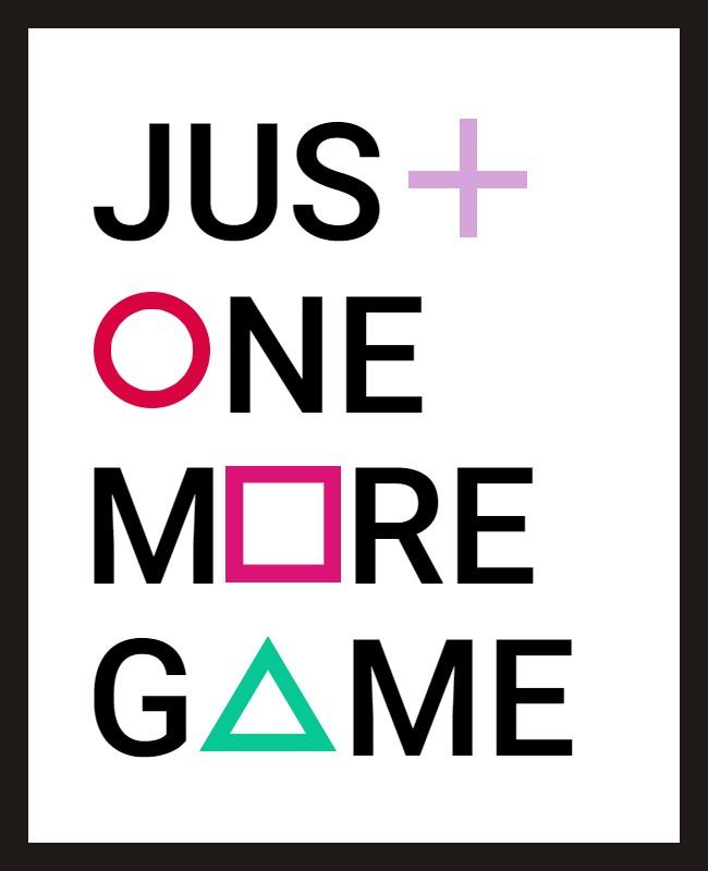 Playful Geometric Typography Gaming Poster Template