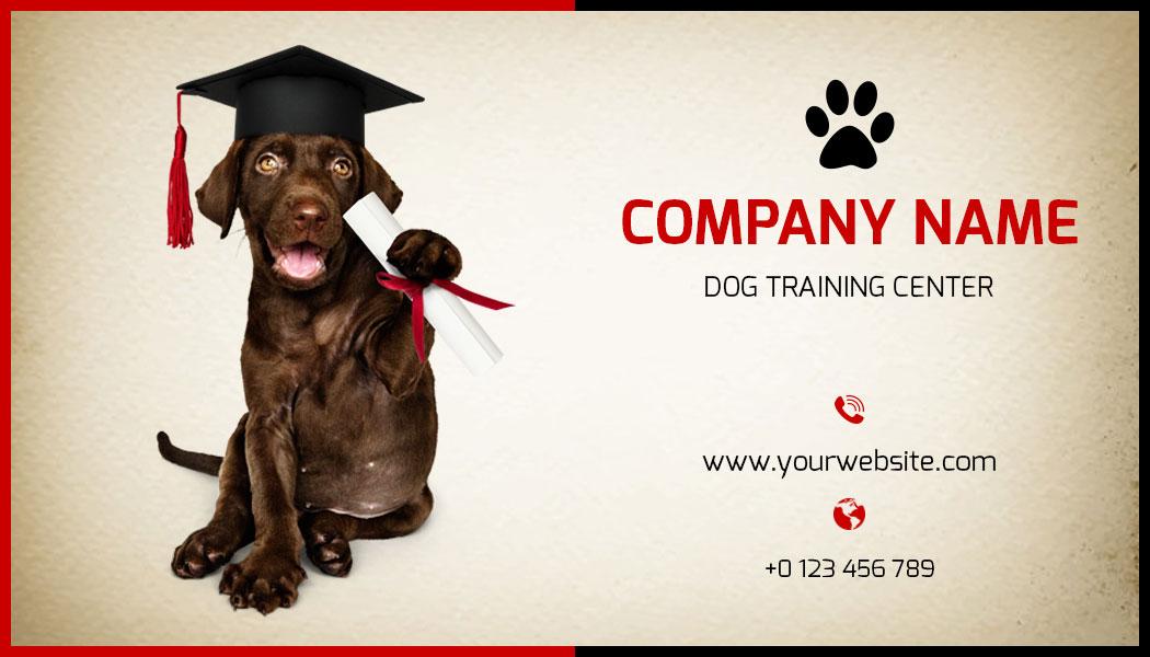 Playful Graduation Dog Training Center Business Card Template